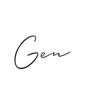 Allison_Script is a professional signature style that is perfect for those who want to add a touch of class to their signature. It is also a great choice for those who want to make their signature more unique. Get Gen name to fancy signature for free. Gen signature style 2 images and pictures png