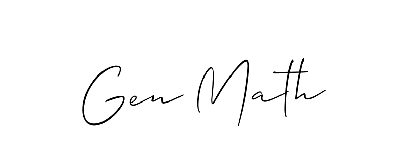 Make a beautiful signature design for name Gen Math. With this signature (Allison_Script) style, you can create a handwritten signature for free. Gen Math signature style 2 images and pictures png