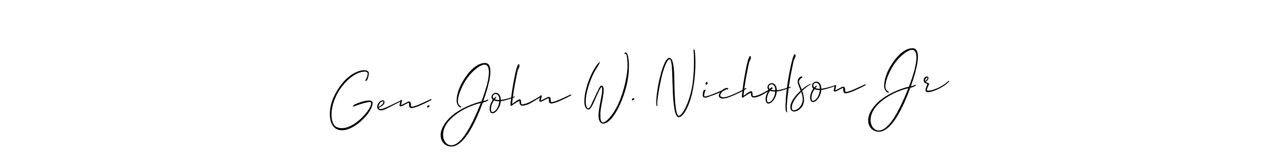 You should practise on your own different ways (Allison_Script) to write your name (Gen. John W. Nicholson Jr) in signature. don't let someone else do it for you. Gen. John W. Nicholson Jr signature style 2 images and pictures png