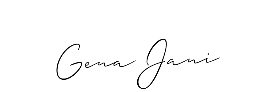 Create a beautiful signature design for name Gena Jani. With this signature (Allison_Script) fonts, you can make a handwritten signature for free. Gena Jani signature style 2 images and pictures png