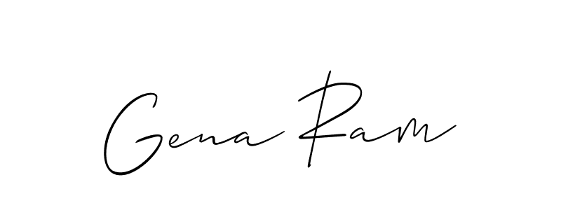 You should practise on your own different ways (Allison_Script) to write your name (Gena Ram) in signature. don't let someone else do it for you. Gena Ram signature style 2 images and pictures png