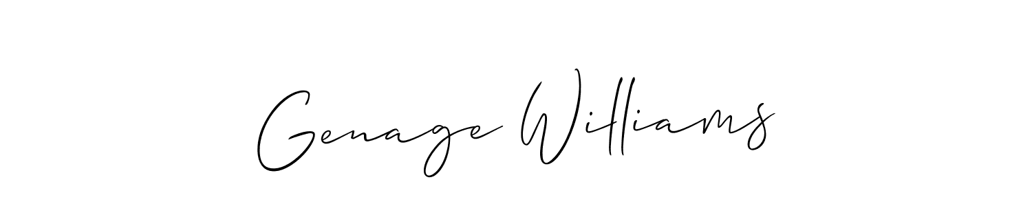 Also You can easily find your signature by using the search form. We will create Genage Williams name handwritten signature images for you free of cost using Allison_Script sign style. Genage Williams signature style 2 images and pictures png