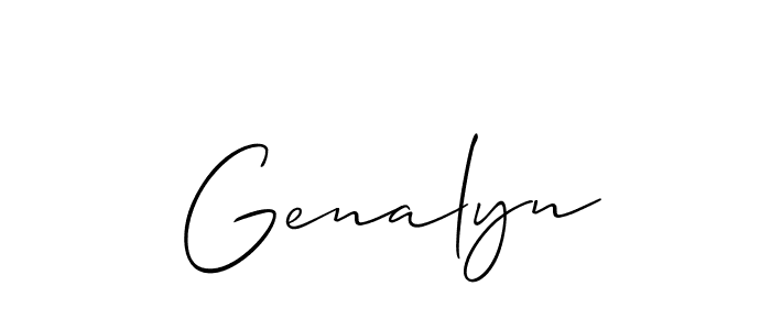 Genalyn stylish signature style. Best Handwritten Sign (Allison_Script) for my name. Handwritten Signature Collection Ideas for my name Genalyn. Genalyn signature style 2 images and pictures png