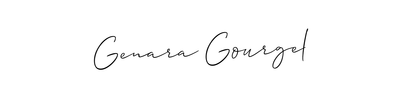 Create a beautiful signature design for name Genara Gourgel. With this signature (Allison_Script) fonts, you can make a handwritten signature for free. Genara Gourgel signature style 2 images and pictures png