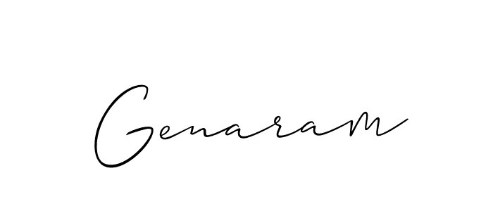 How to make Genaram name signature. Use Allison_Script style for creating short signs online. This is the latest handwritten sign. Genaram signature style 2 images and pictures png