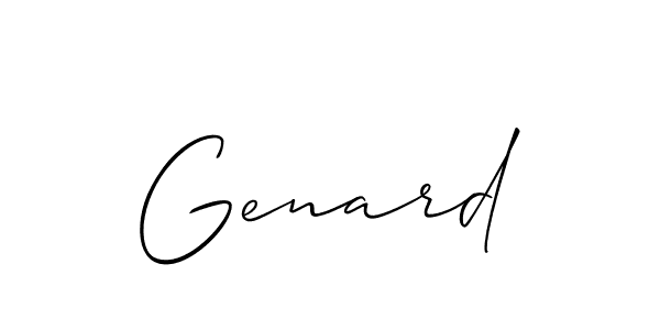 The best way (Allison_Script) to make a short signature is to pick only two or three words in your name. The name Genard include a total of six letters. For converting this name. Genard signature style 2 images and pictures png