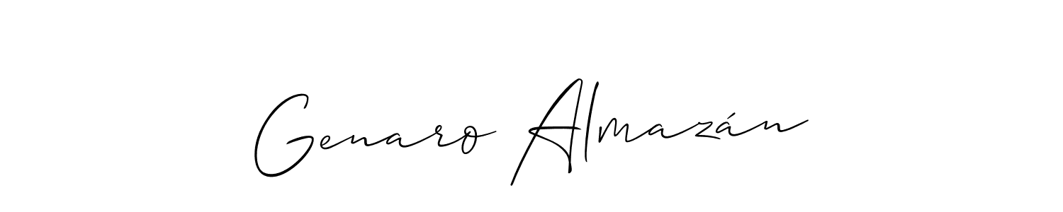 This is the best signature style for the Genaro Almazán name. Also you like these signature font (Allison_Script). Mix name signature. Genaro Almazán signature style 2 images and pictures png