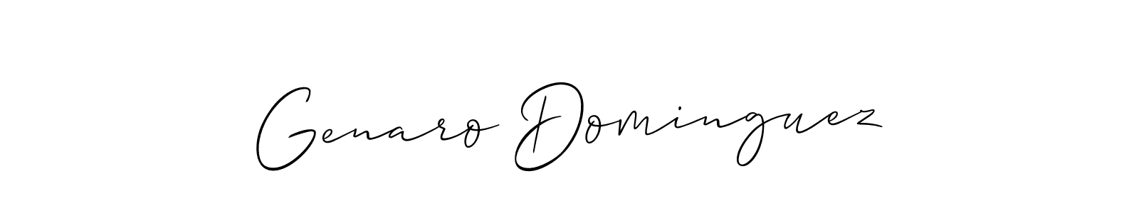 Make a short Genaro Dominguez signature style. Manage your documents anywhere anytime using Allison_Script. Create and add eSignatures, submit forms, share and send files easily. Genaro Dominguez signature style 2 images and pictures png