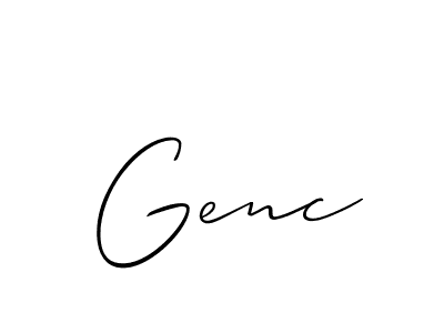 Use a signature maker to create a handwritten signature online. With this signature software, you can design (Allison_Script) your own signature for name Genc. Genc signature style 2 images and pictures png