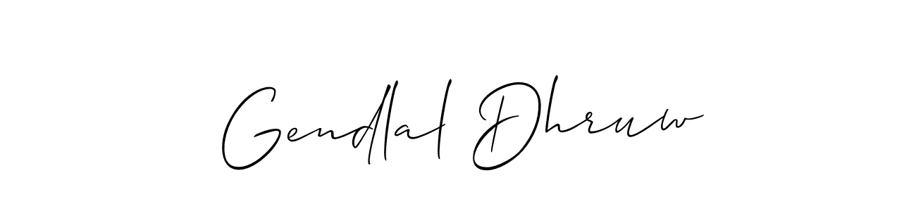 Design your own signature with our free online signature maker. With this signature software, you can create a handwritten (Allison_Script) signature for name Gendlal Dhruw. Gendlal Dhruw signature style 2 images and pictures png