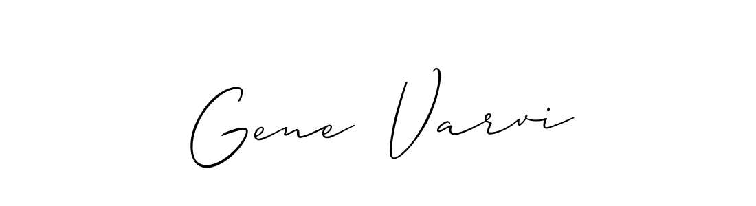 How to make Gene  Varvi name signature. Use Allison_Script style for creating short signs online. This is the latest handwritten sign. Gene  Varvi signature style 2 images and pictures png