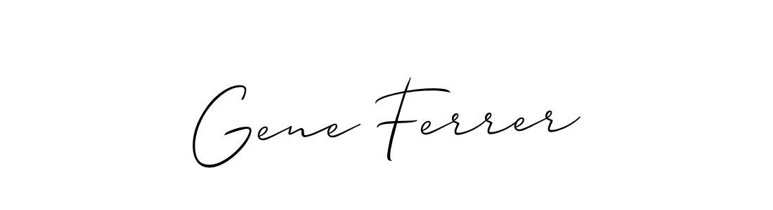 Allison_Script is a professional signature style that is perfect for those who want to add a touch of class to their signature. It is also a great choice for those who want to make their signature more unique. Get Gene Ferrer name to fancy signature for free. Gene Ferrer signature style 2 images and pictures png