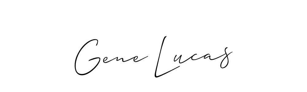 Make a beautiful signature design for name Gene Lucas. With this signature (Allison_Script) style, you can create a handwritten signature for free. Gene Lucas signature style 2 images and pictures png