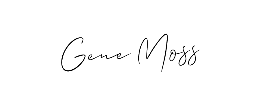 Allison_Script is a professional signature style that is perfect for those who want to add a touch of class to their signature. It is also a great choice for those who want to make their signature more unique. Get Gene Moss name to fancy signature for free. Gene Moss signature style 2 images and pictures png