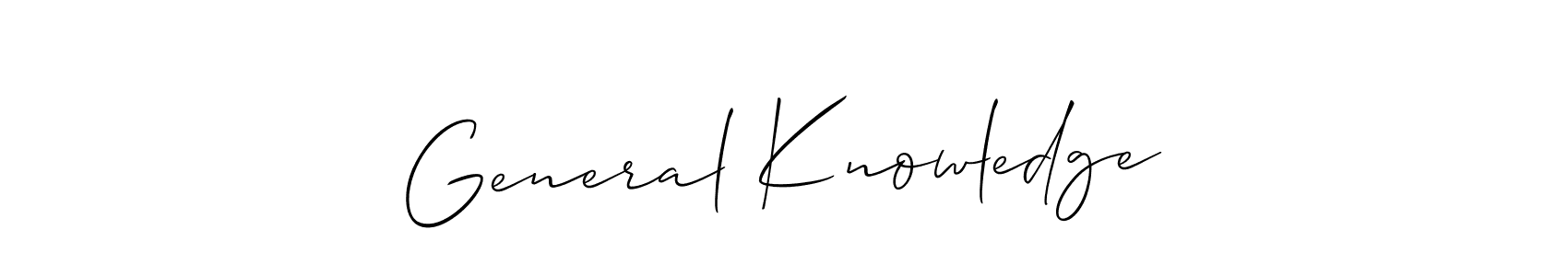 Design your own signature with our free online signature maker. With this signature software, you can create a handwritten (Allison_Script) signature for name General Knowledge. General Knowledge signature style 2 images and pictures png