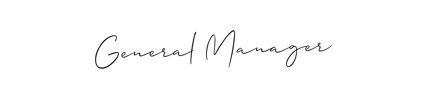 It looks lik you need a new signature style for name General Manager. Design unique handwritten (Allison_Script) signature with our free signature maker in just a few clicks. General Manager signature style 2 images and pictures png