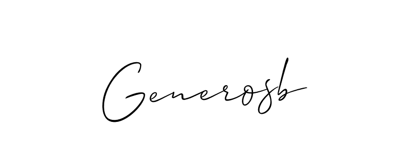 The best way (Allison_Script) to make a short signature is to pick only two or three words in your name. The name Generosb include a total of six letters. For converting this name. Generosb signature style 2 images and pictures png