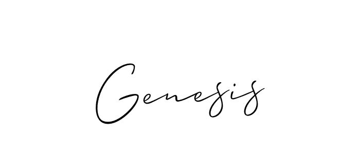 Create a beautiful signature design for name Genesis. With this signature (Allison_Script) fonts, you can make a handwritten signature for free. Genesis signature style 2 images and pictures png