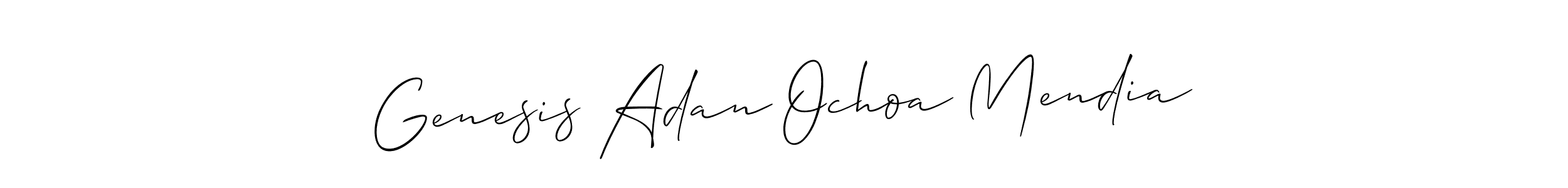 Allison_Script is a professional signature style that is perfect for those who want to add a touch of class to their signature. It is also a great choice for those who want to make their signature more unique. Get Genesis Adan Ochoa Mendia name to fancy signature for free. Genesis Adan Ochoa Mendia signature style 2 images and pictures png