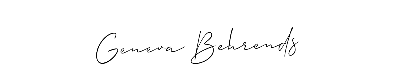 Geneva Behrends stylish signature style. Best Handwritten Sign (Allison_Script) for my name. Handwritten Signature Collection Ideas for my name Geneva Behrends. Geneva Behrends signature style 2 images and pictures png