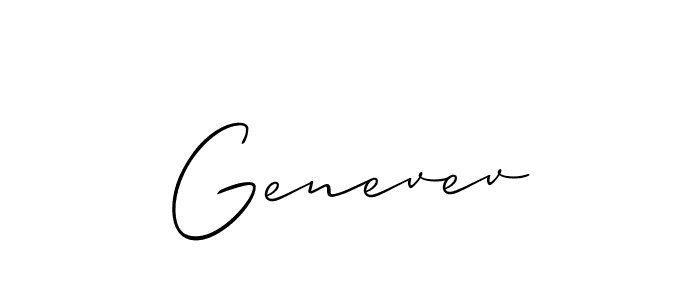 How to make Genevev signature? Allison_Script is a professional autograph style. Create handwritten signature for Genevev name. Genevev signature style 2 images and pictures png