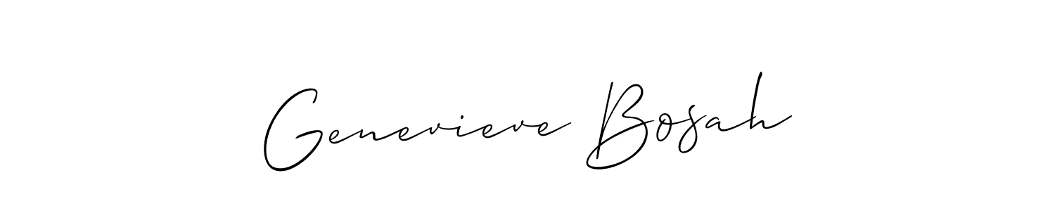 The best way (Allison_Script) to make a short signature is to pick only two or three words in your name. The name Genevieve Bosah include a total of six letters. For converting this name. Genevieve Bosah signature style 2 images and pictures png