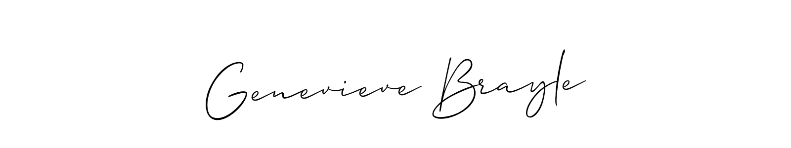 How to make Genevieve Brayle name signature. Use Allison_Script style for creating short signs online. This is the latest handwritten sign. Genevieve Brayle signature style 2 images and pictures png