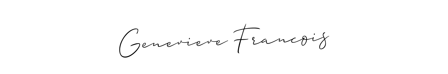 You should practise on your own different ways (Allison_Script) to write your name (Genevieve Francois) in signature. don't let someone else do it for you. Genevieve Francois signature style 2 images and pictures png