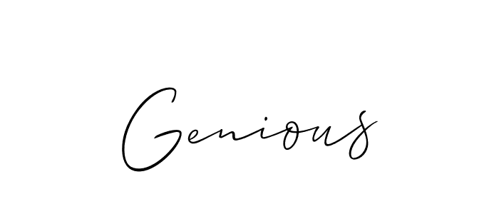 if you are searching for the best signature style for your name Genious. so please give up your signature search. here we have designed multiple signature styles  using Allison_Script. Genious signature style 2 images and pictures png