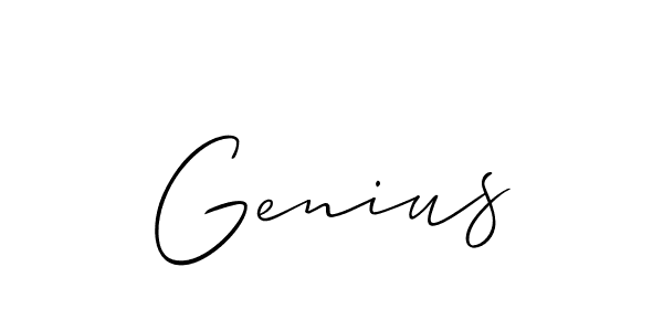 How to make Genius signature? Allison_Script is a professional autograph style. Create handwritten signature for Genius name. Genius signature style 2 images and pictures png