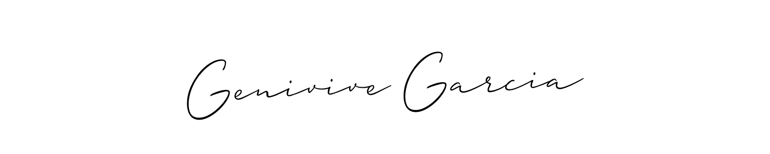 It looks lik you need a new signature style for name Genivive Garcia. Design unique handwritten (Allison_Script) signature with our free signature maker in just a few clicks. Genivive Garcia signature style 2 images and pictures png