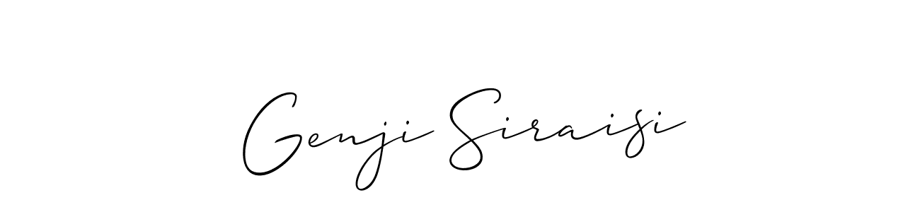 if you are searching for the best signature style for your name Genji Siraisi. so please give up your signature search. here we have designed multiple signature styles  using Allison_Script. Genji Siraisi signature style 2 images and pictures png