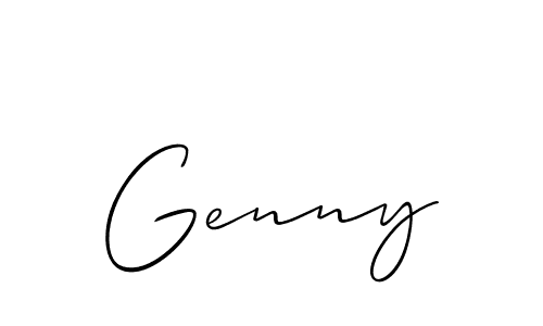 Genny stylish signature style. Best Handwritten Sign (Allison_Script) for my name. Handwritten Signature Collection Ideas for my name Genny. Genny signature style 2 images and pictures png