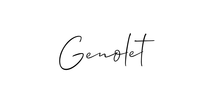 It looks lik you need a new signature style for name Genolet. Design unique handwritten (Allison_Script) signature with our free signature maker in just a few clicks. Genolet signature style 2 images and pictures png