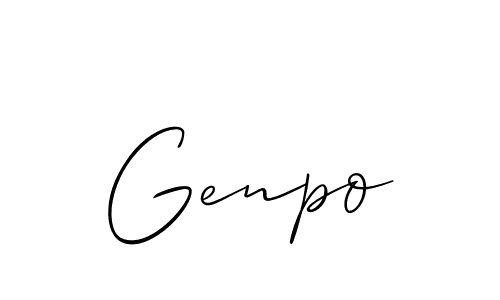 if you are searching for the best signature style for your name Genpo. so please give up your signature search. here we have designed multiple signature styles  using Allison_Script. Genpo signature style 2 images and pictures png