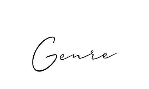 Also You can easily find your signature by using the search form. We will create Genre name handwritten signature images for you free of cost using Allison_Script sign style. Genre signature style 2 images and pictures png