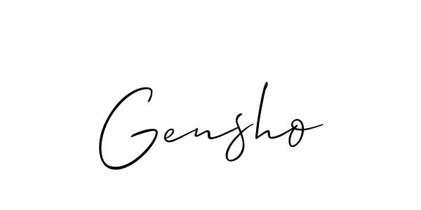 Use a signature maker to create a handwritten signature online. With this signature software, you can design (Allison_Script) your own signature for name Gensho. Gensho signature style 2 images and pictures png