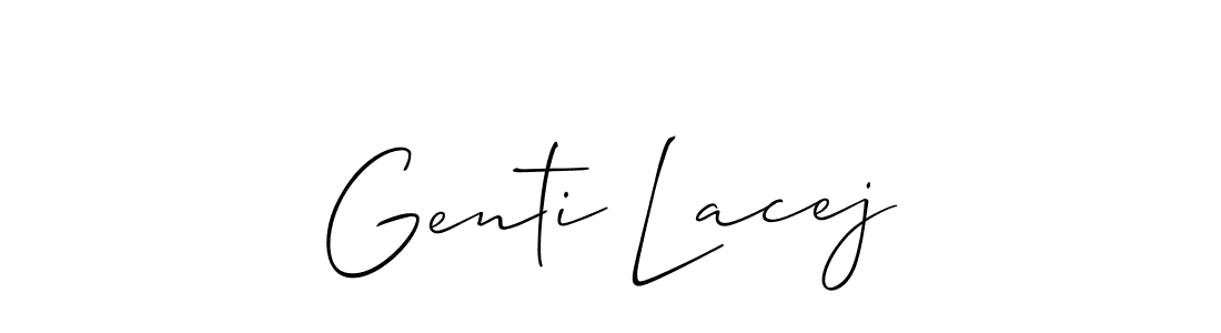 You should practise on your own different ways (Allison_Script) to write your name (Genti Lacej) in signature. don't let someone else do it for you. Genti Lacej signature style 2 images and pictures png