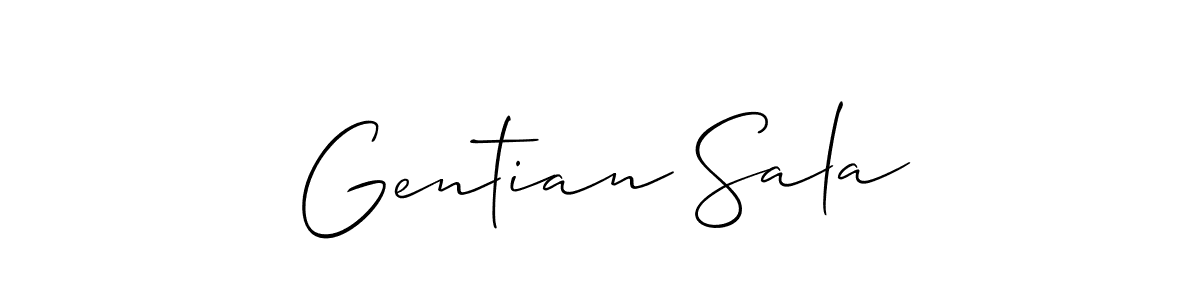 Gentian Sala stylish signature style. Best Handwritten Sign (Allison_Script) for my name. Handwritten Signature Collection Ideas for my name Gentian Sala. Gentian Sala signature style 2 images and pictures png