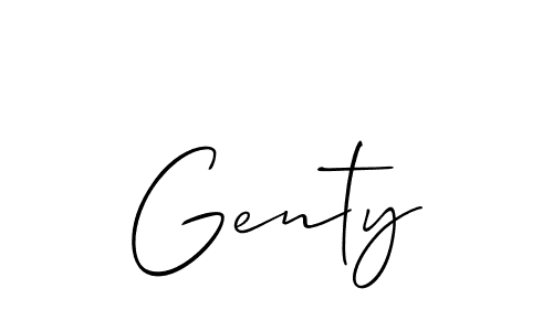 Create a beautiful signature design for name Genty. With this signature (Allison_Script) fonts, you can make a handwritten signature for free. Genty signature style 2 images and pictures png