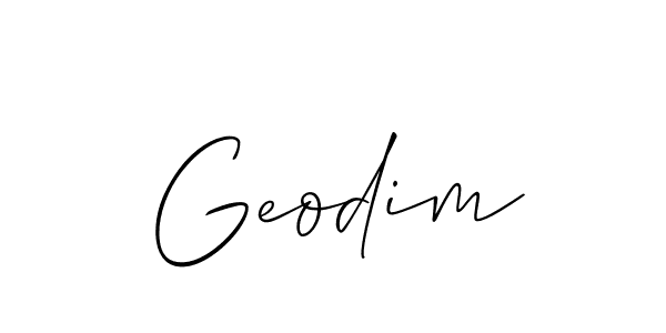 It looks lik you need a new signature style for name Geodim. Design unique handwritten (Allison_Script) signature with our free signature maker in just a few clicks. Geodim signature style 2 images and pictures png