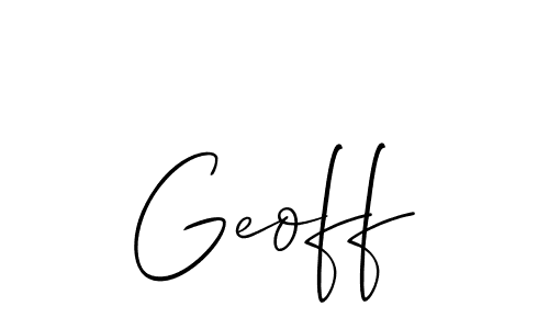The best way (Allison_Script) to make a short signature is to pick only two or three words in your name. The name Geoff include a total of six letters. For converting this name. Geoff signature style 2 images and pictures png