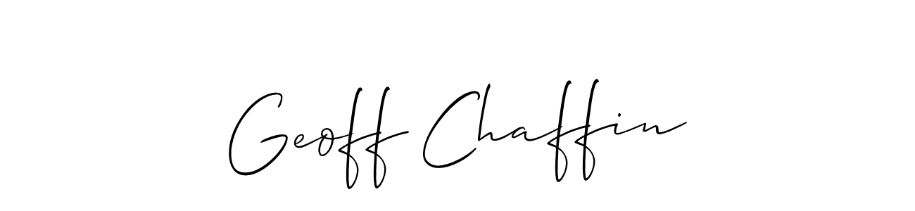 The best way (Allison_Script) to make a short signature is to pick only two or three words in your name. The name Geoff Chaffin include a total of six letters. For converting this name. Geoff Chaffin signature style 2 images and pictures png