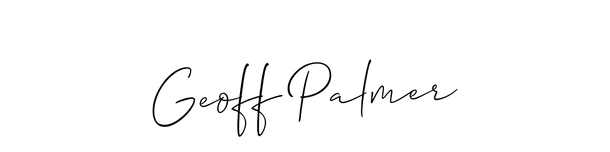 Create a beautiful signature design for name Geoff Palmer. With this signature (Allison_Script) fonts, you can make a handwritten signature for free. Geoff Palmer signature style 2 images and pictures png