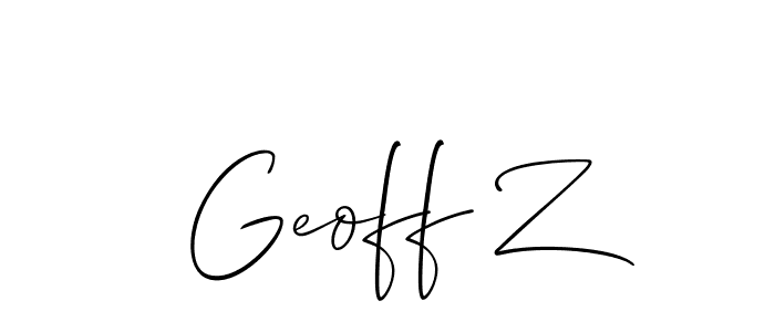 Create a beautiful signature design for name Geoff Z. With this signature (Allison_Script) fonts, you can make a handwritten signature for free. Geoff Z signature style 2 images and pictures png
