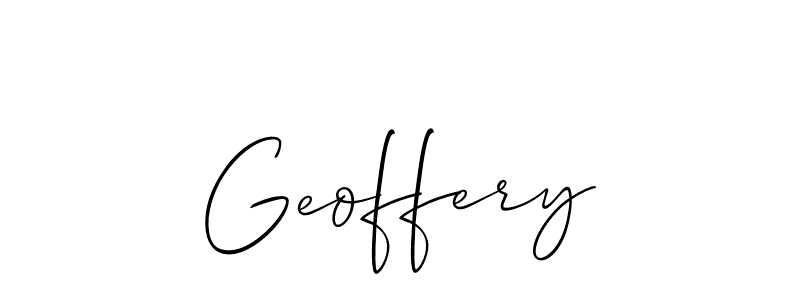 Use a signature maker to create a handwritten signature online. With this signature software, you can design (Allison_Script) your own signature for name Geoffery. Geoffery signature style 2 images and pictures png