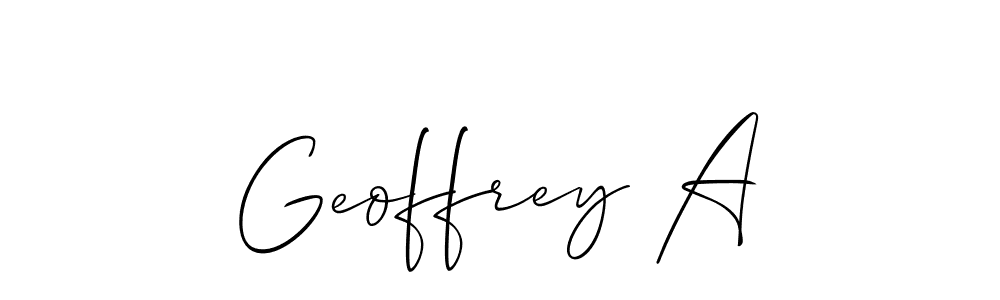 This is the best signature style for the Geoffrey A name. Also you like these signature font (Allison_Script). Mix name signature. Geoffrey A signature style 2 images and pictures png