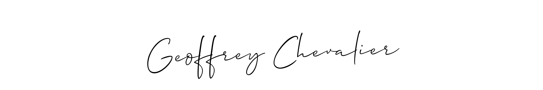 Allison_Script is a professional signature style that is perfect for those who want to add a touch of class to their signature. It is also a great choice for those who want to make their signature more unique. Get Geoffrey Chevalier name to fancy signature for free. Geoffrey Chevalier signature style 2 images and pictures png