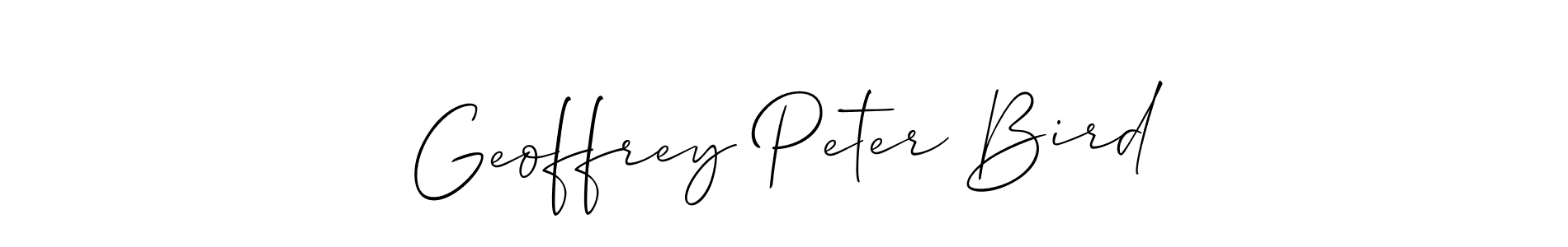 Use a signature maker to create a handwritten signature online. With this signature software, you can design (Allison_Script) your own signature for name Geoffrey Peter Bird. Geoffrey Peter Bird signature style 2 images and pictures png
