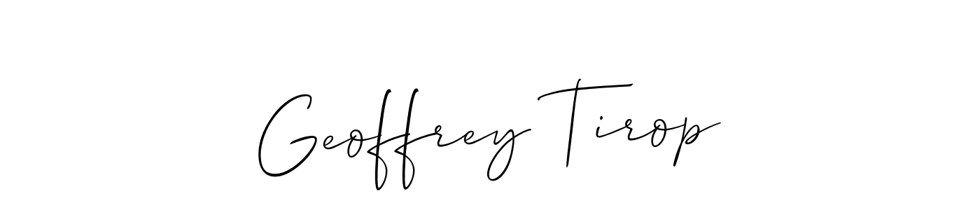 It looks lik you need a new signature style for name Geoffrey Tirop. Design unique handwritten (Allison_Script) signature with our free signature maker in just a few clicks. Geoffrey Tirop signature style 2 images and pictures png